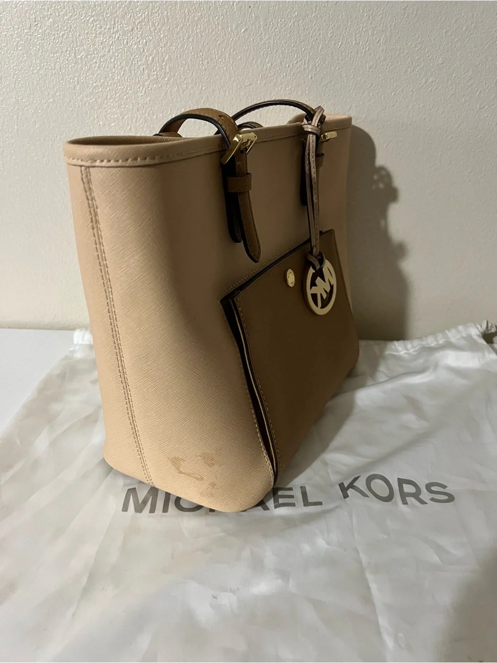 Michael Kors Blush and Tan Two-Tone Tote